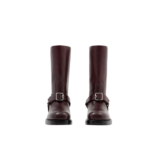 레더 새들 로우 부츠 오버진