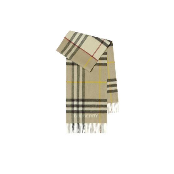 컨트라스트 체크 캐시미어 스카프 스톤/헌터