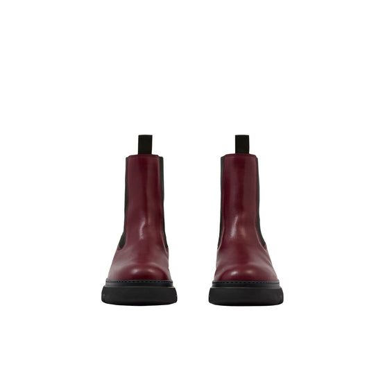 레더 크리퍼 첼시 부츠 플럼