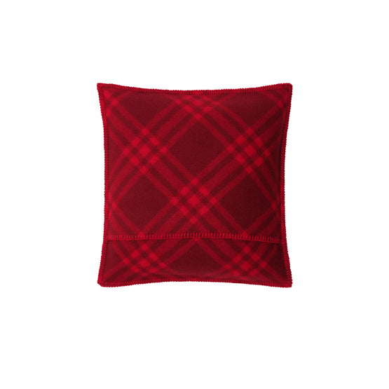 체크 울 쿠션 리플