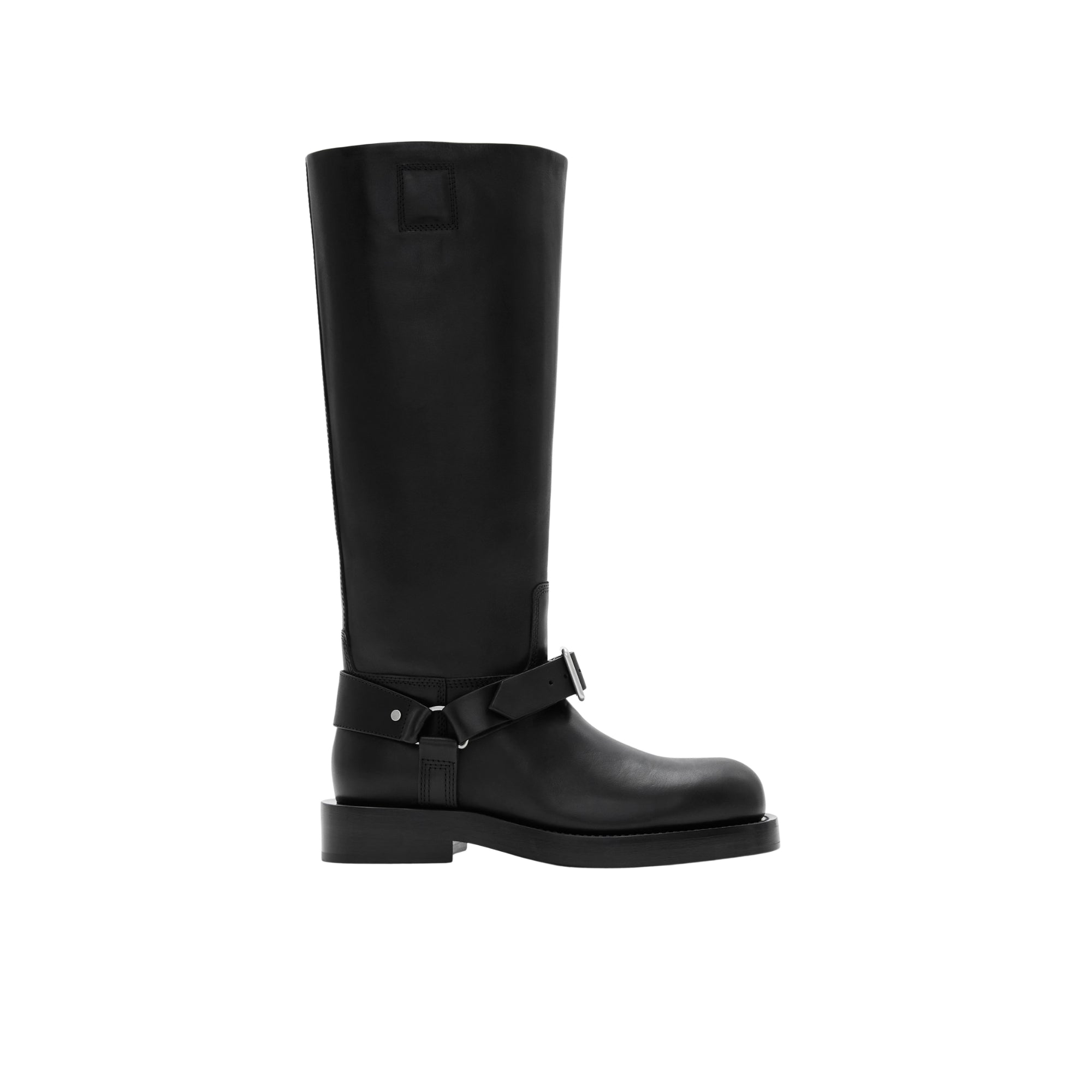 레더 새들 하이 부츠 블랙