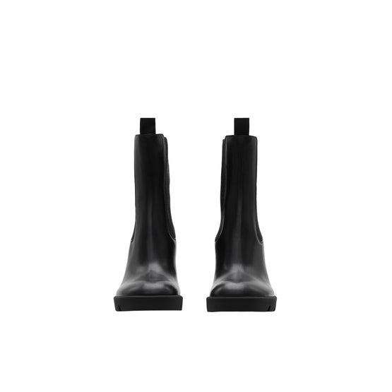 레더 스트라이드 첼시 부츠 블랙