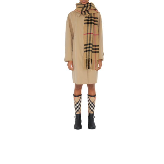 체크 울 캐시미어 스카프 아카이브 베이지