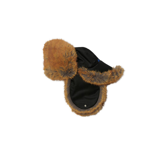 인조 퍼 나일론 트래퍼 햇 블랙