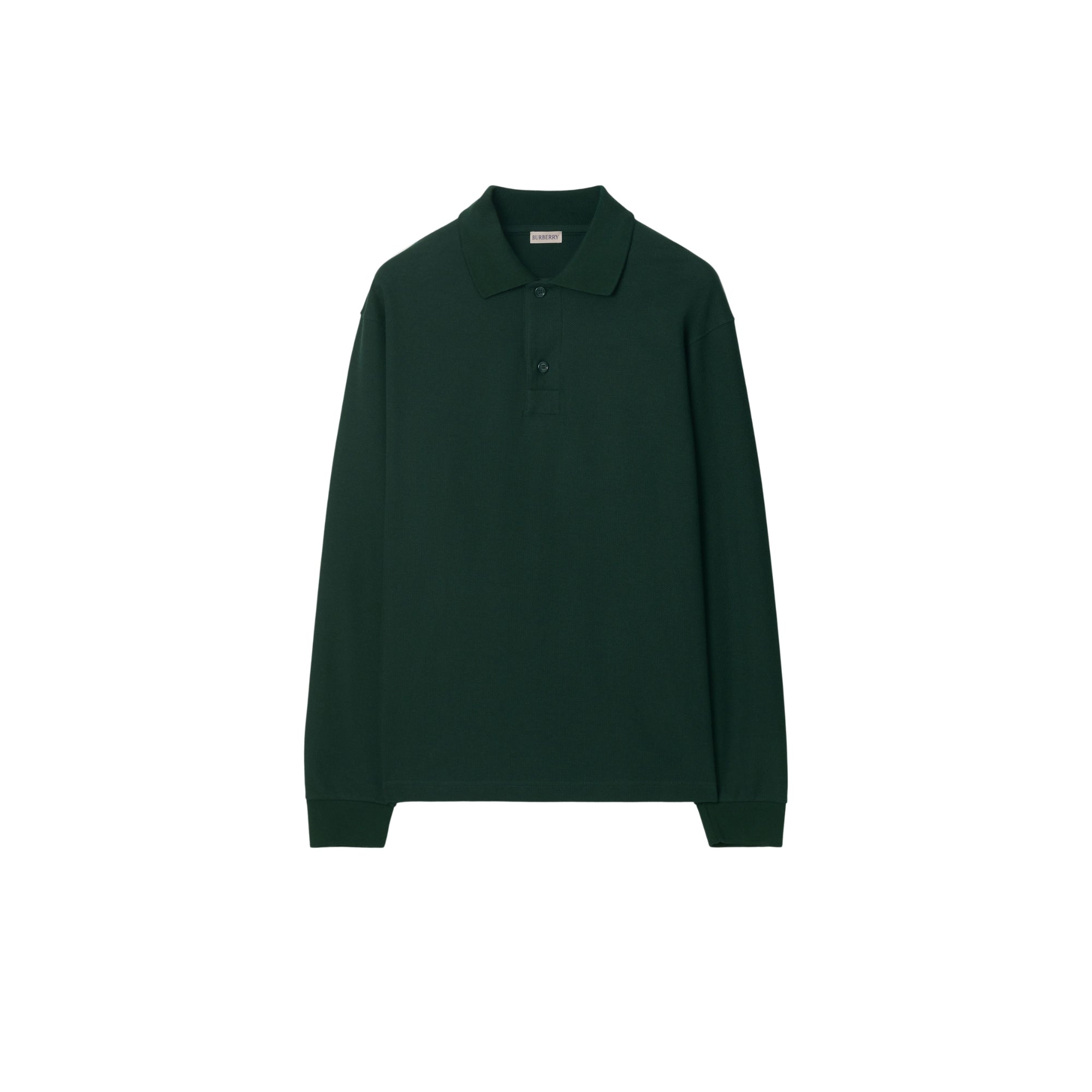 롱 슬리브 코튼 폴로셔츠 바인