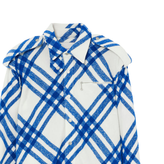 체크 울 블렌드 셔츠 나이트