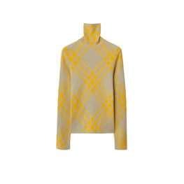 체크 울 블렌드 스웨터 헌터