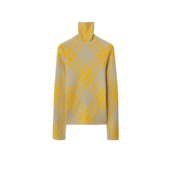 체크 울 블렌드 스웨터 헌터