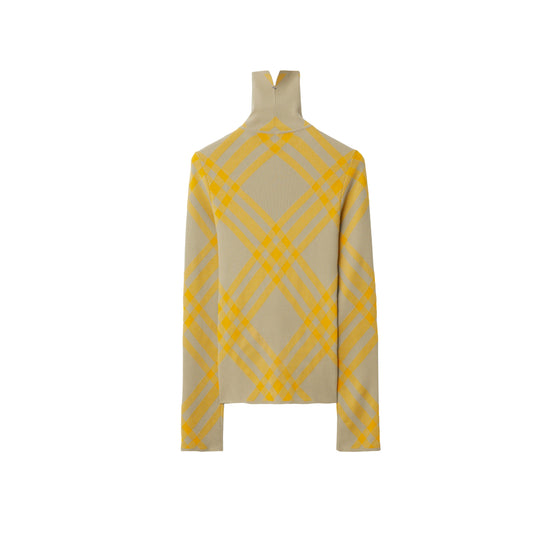 체크 울 블렌드 스웨터 헌터