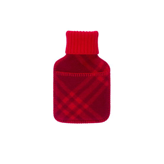 체크 울 핫 워터 보틀 리플