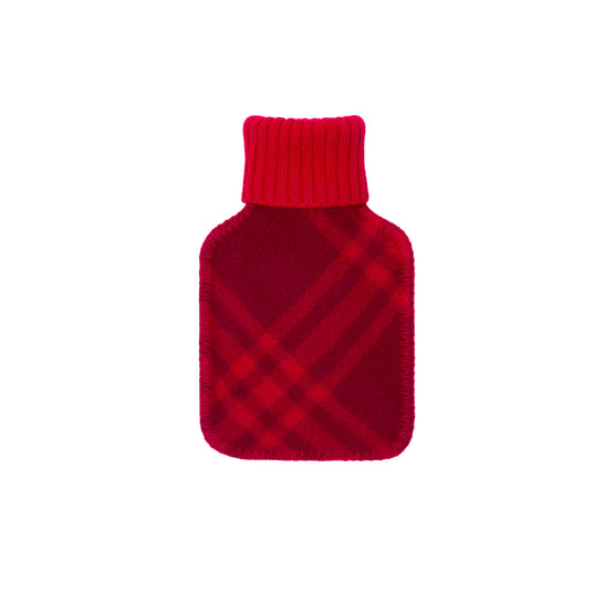 체크 울 핫 워터 보틀 리플