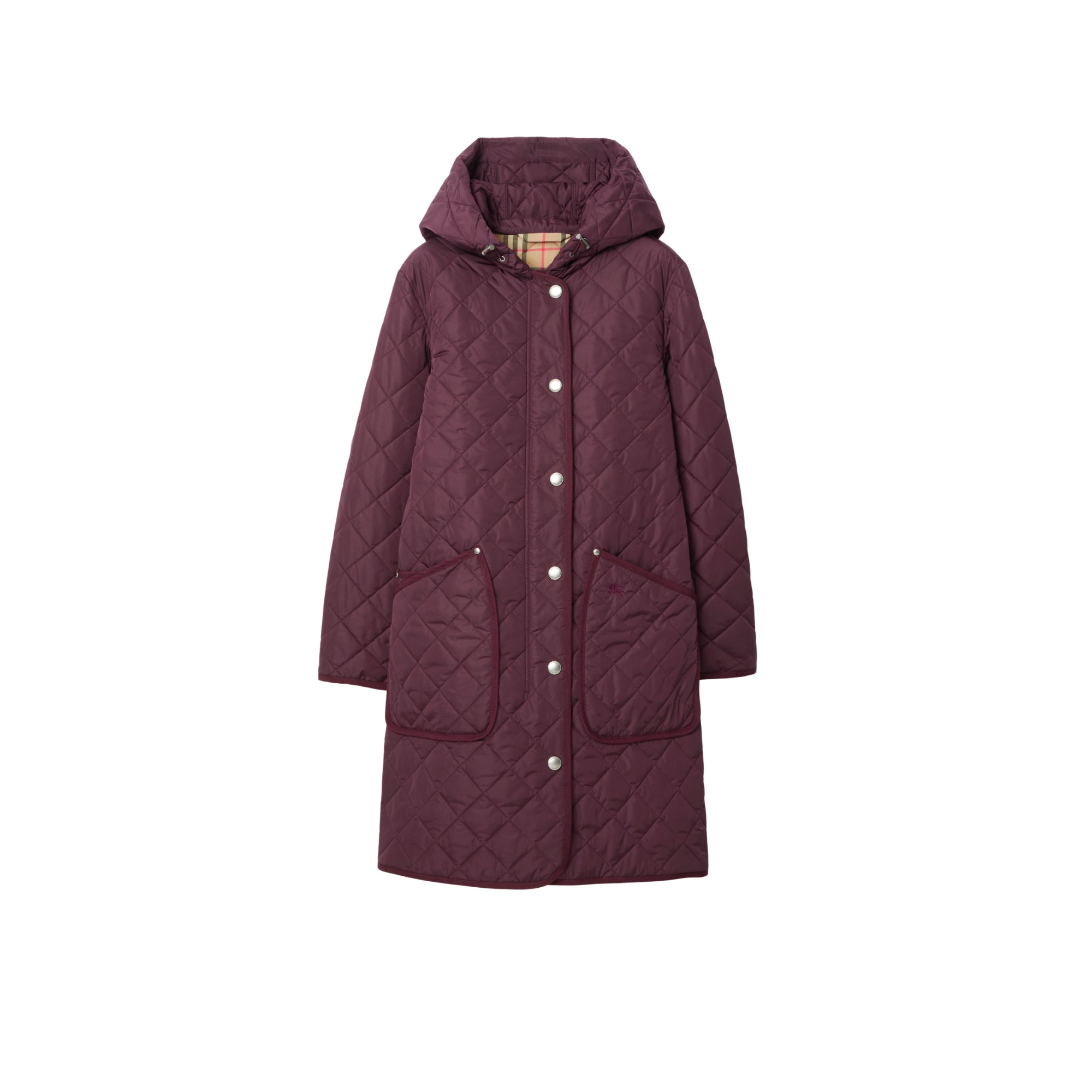 퀼팅 나일론 코트 딥 클라레