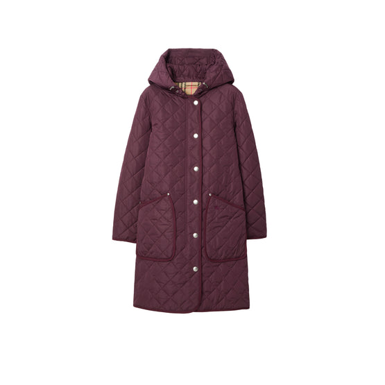 퀼팅 나일론 코트 딥 클라레