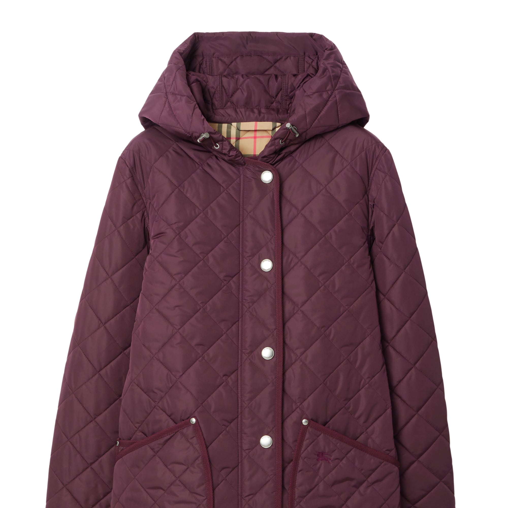 퀼팅 나일론 코트 딥 클라레