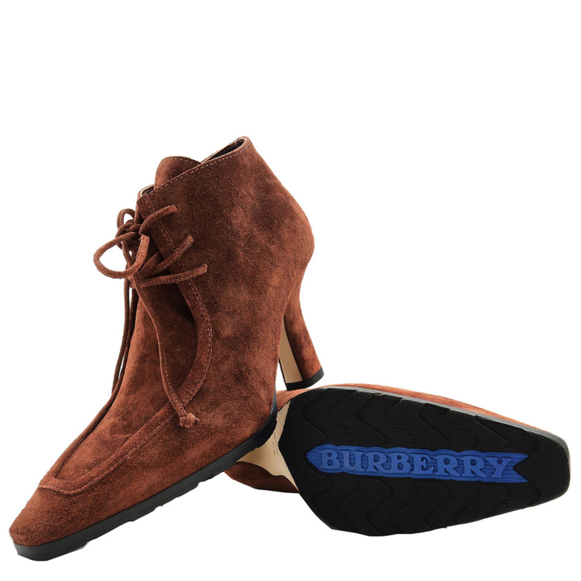 스웨이드 스톰 앵클 부츠 브라운