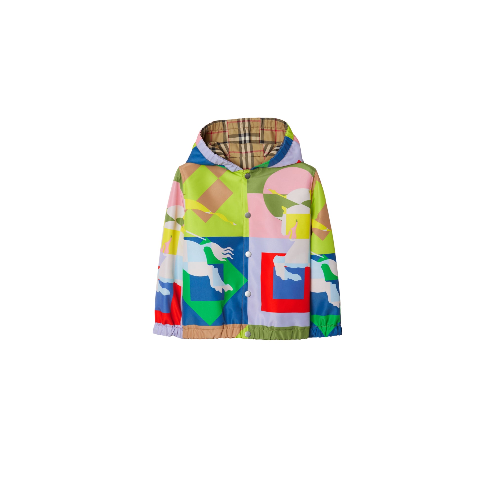 체크 리버시블 재킷 아카이브 베이지