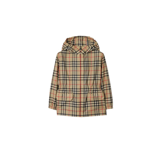 체크 후드 재킷 아카이브 베이지
