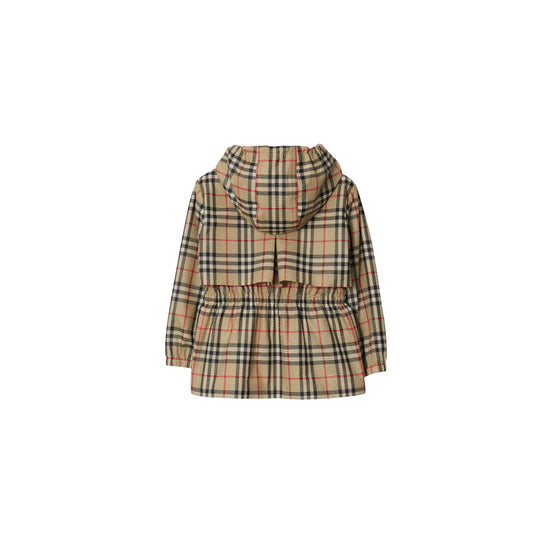 체크 후드 재킷 아카이브 베이지