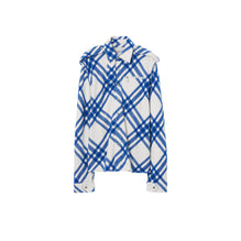 체크 울 블렌드 오버셔츠 나이트