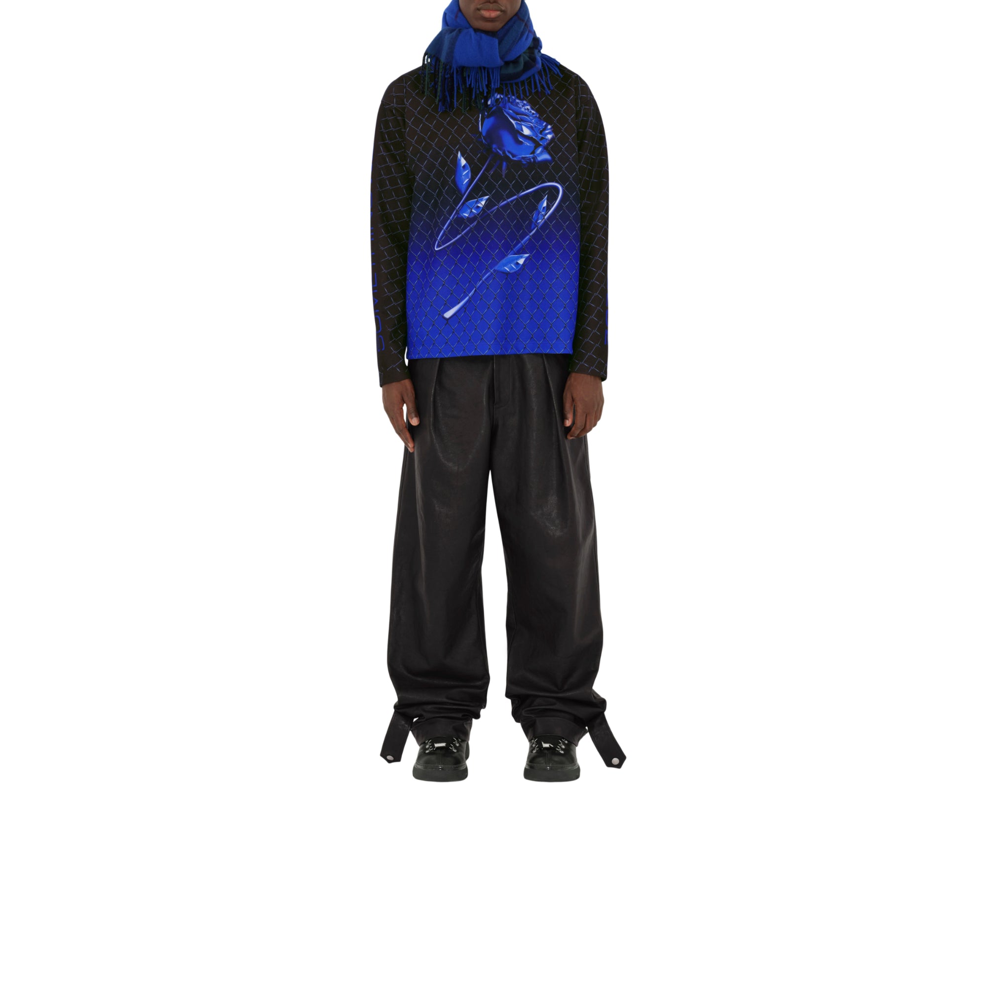 체크 울 스카프 나이트