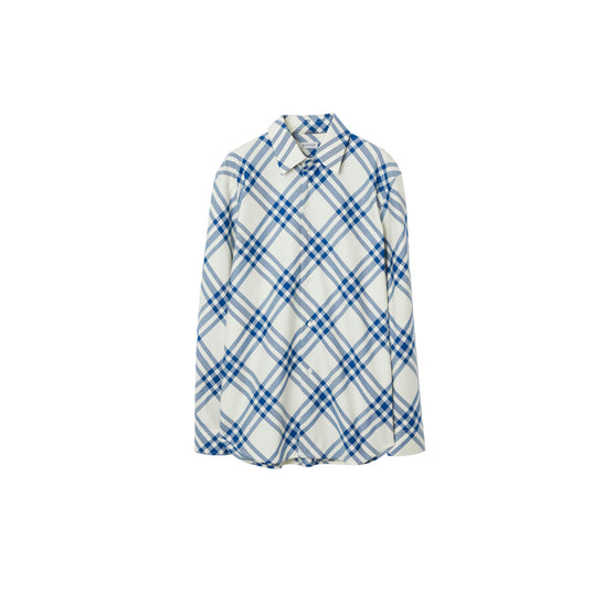 체크 코튼 셔츠 솔트