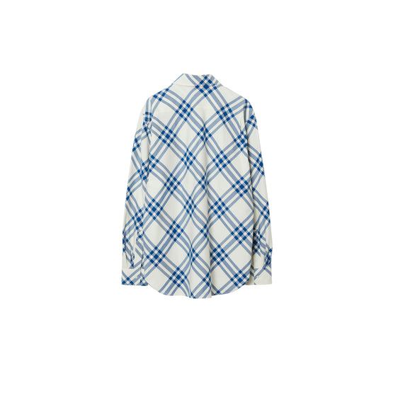 체크 코튼 셔츠 솔트