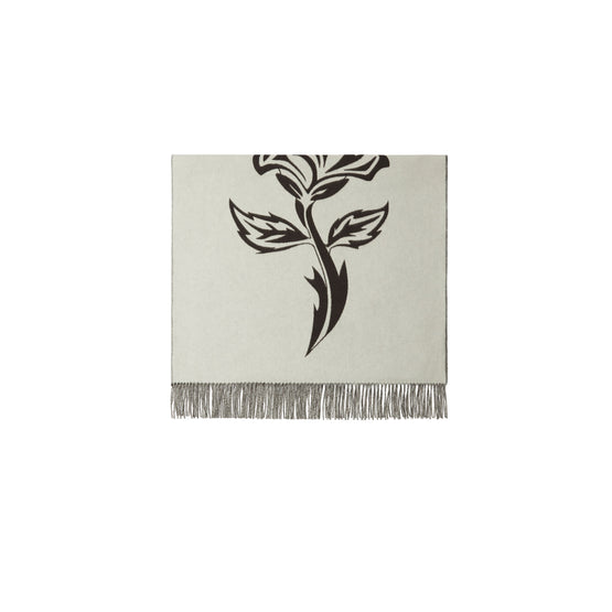 로즈 캐시미어 스카프 오터/화이트