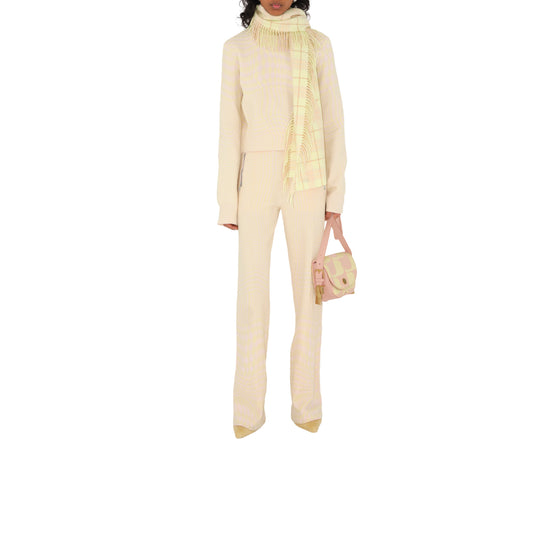 체크 캐시미어 해피 스카프 셔벗