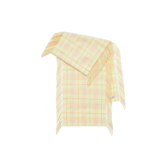 체크 캐시미어 해피 스카프 셔벗