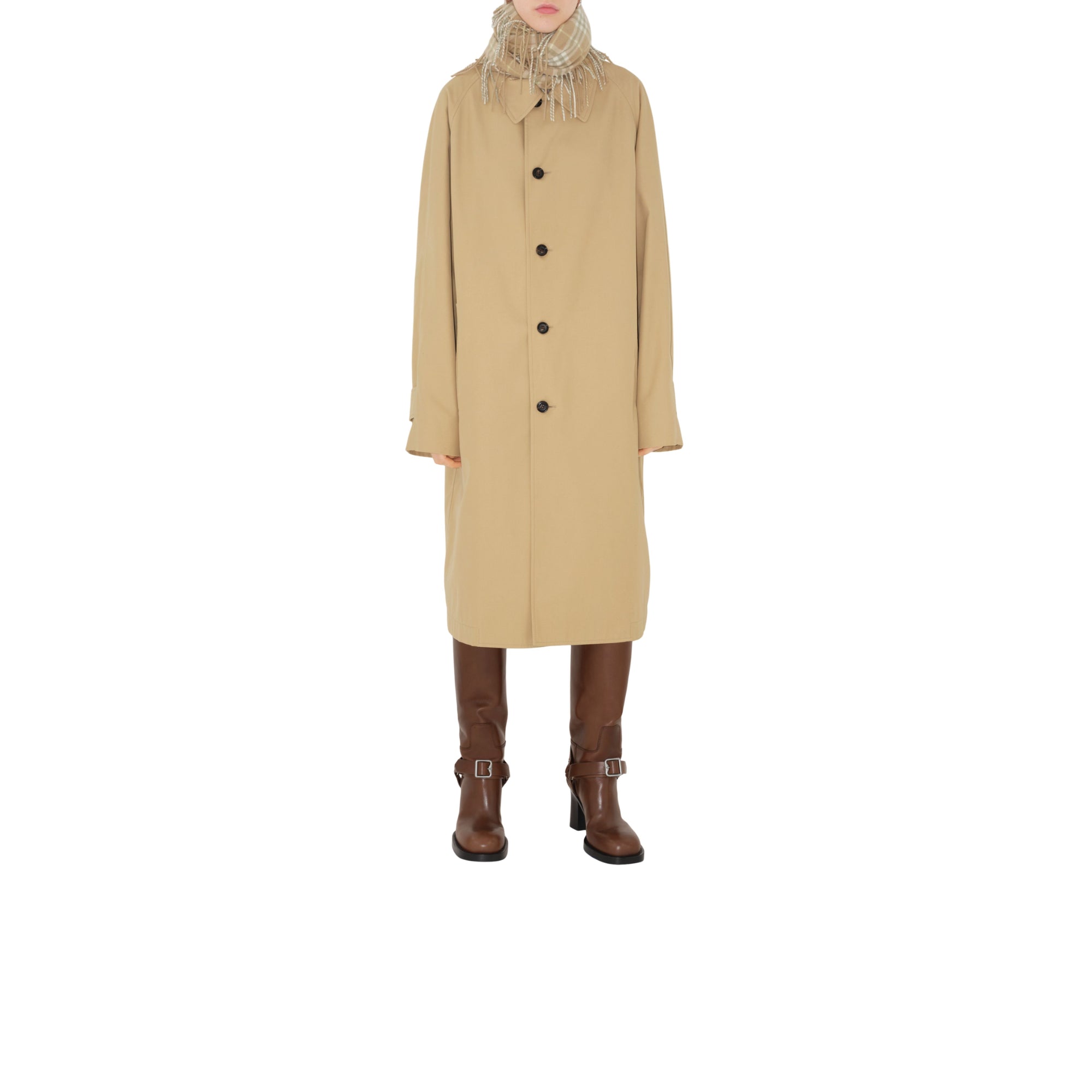 체크 캐시미어 해피 스카프 플랙스