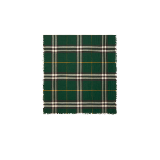 체크 울 스카프 아이비