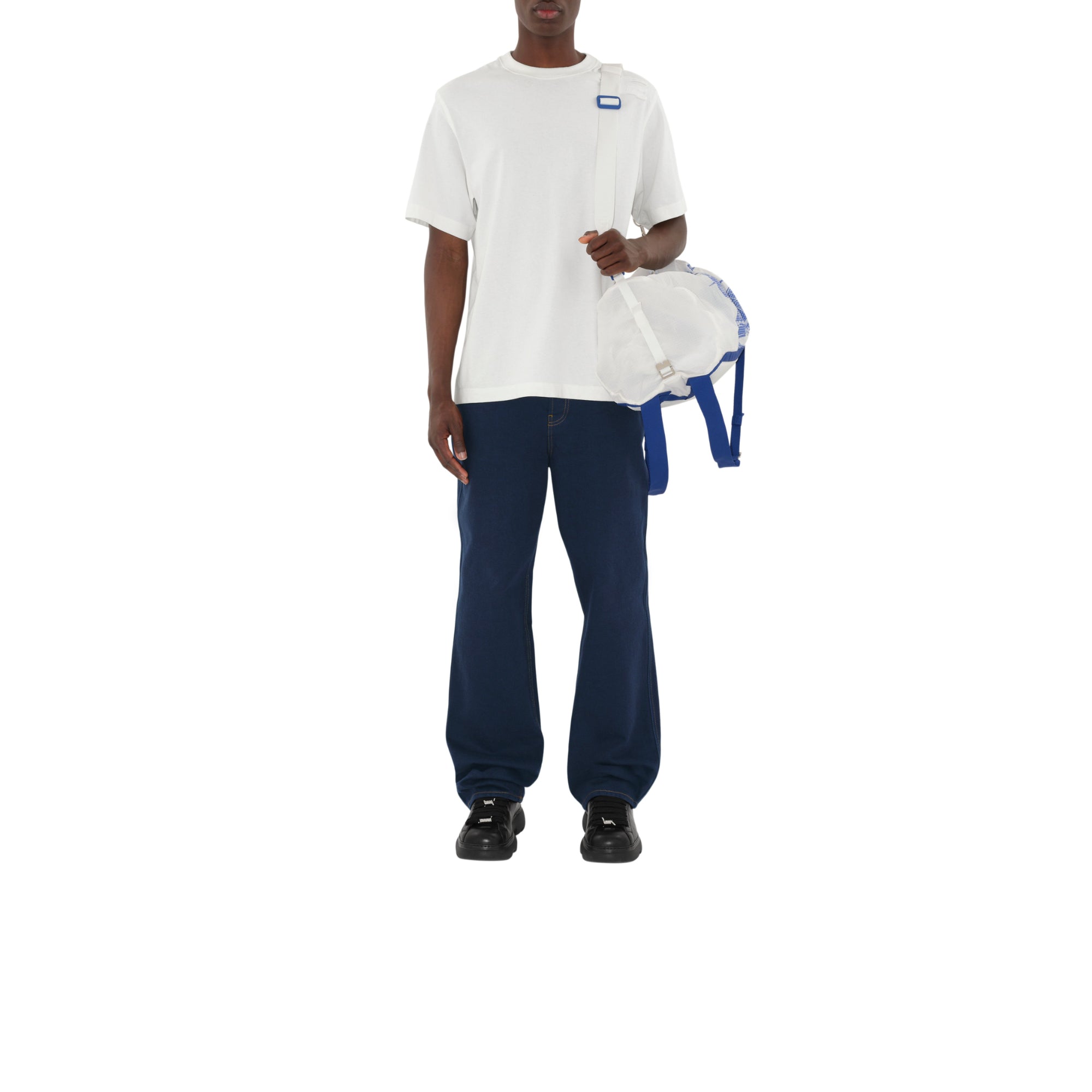 미디엄 EKD 나일론 더플 백 화이트