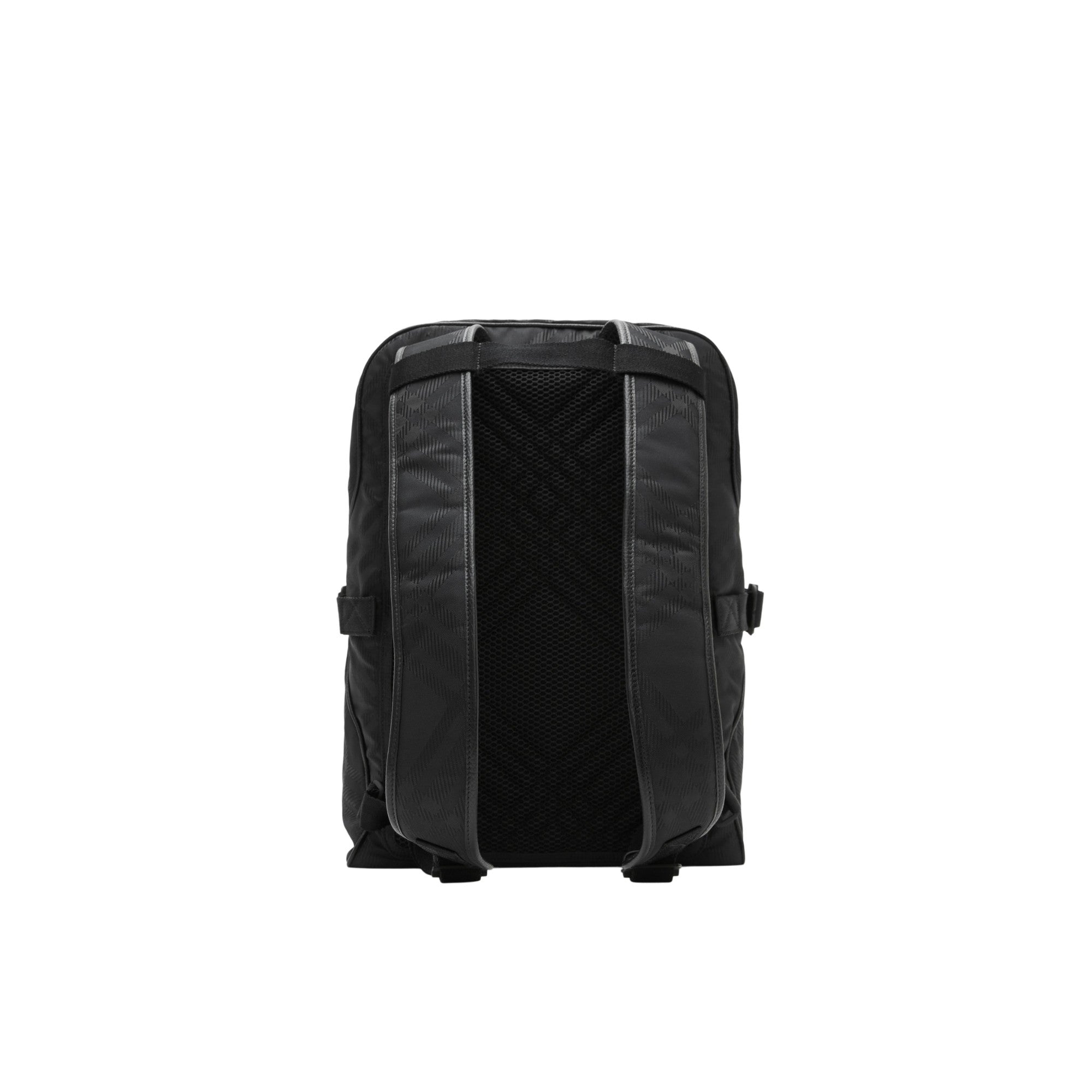 체크 자카드 백팩 블랙