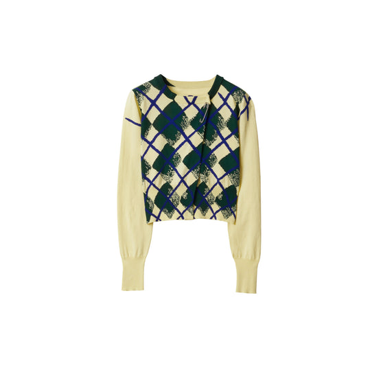 아가일 코튼 카디건 셔벗