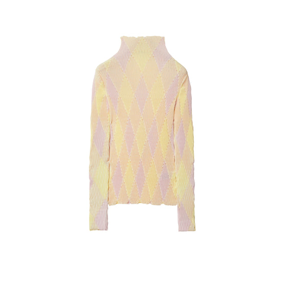 아가일 코튼 실크 스웨터 카메오