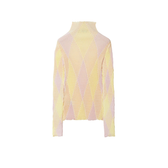 아가일 코튼 실크 스웨터 카메오