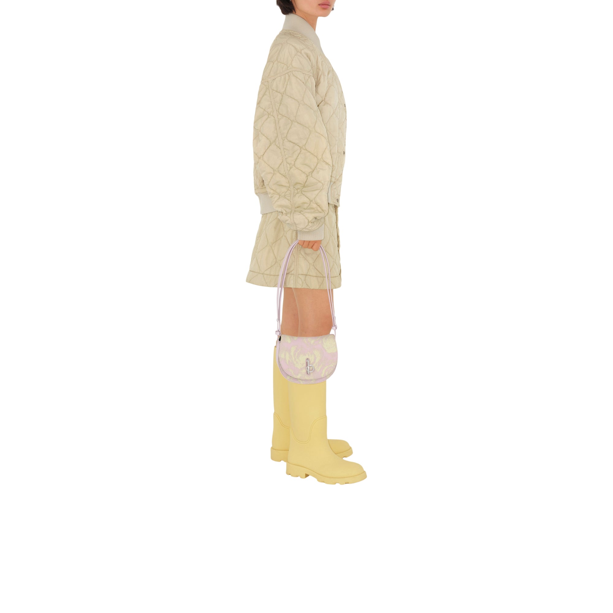 퀼팅 나일론 보머 재킷 솝