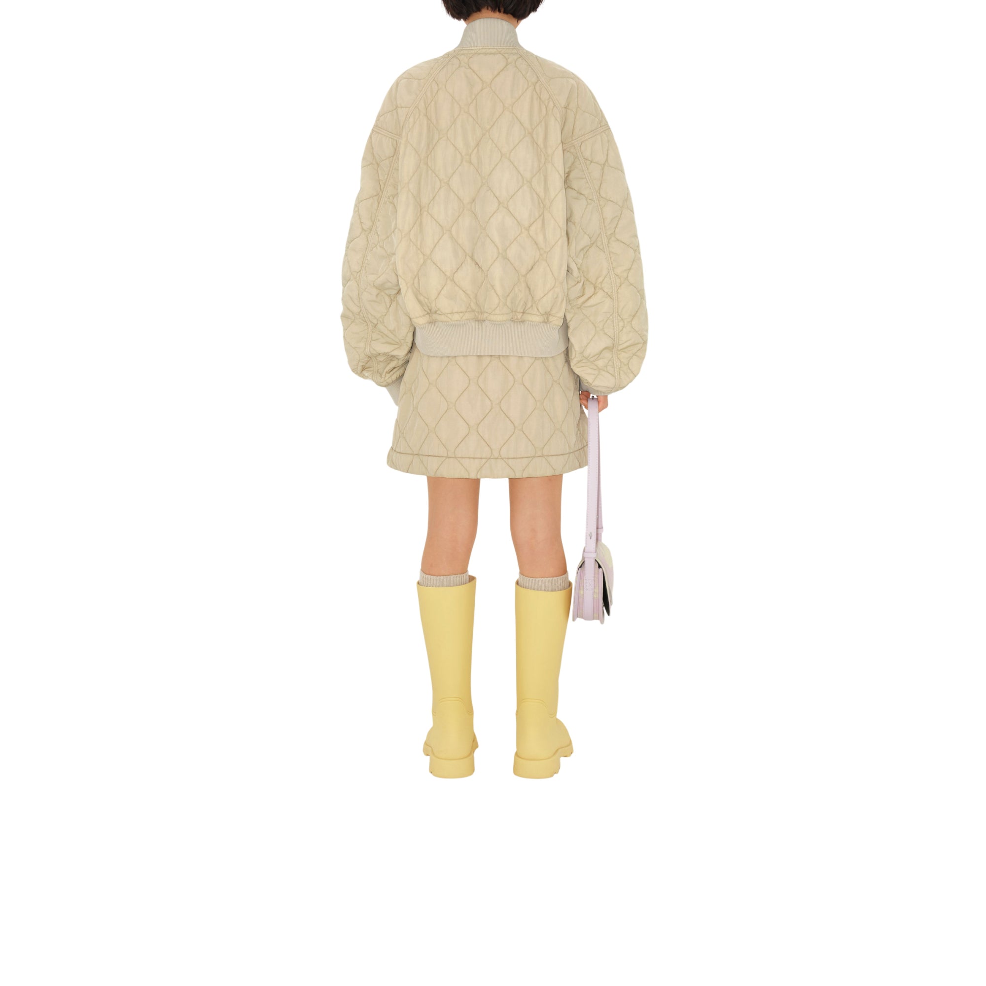 퀼팅 나일론 보머 재킷 솝