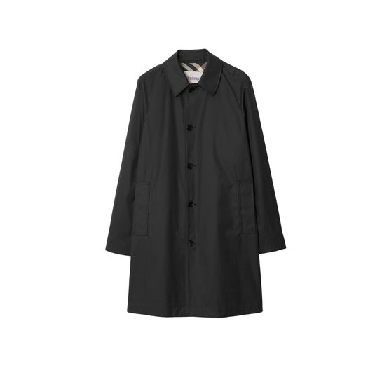 미드 렝스 개버딘 카 코트 오닉스