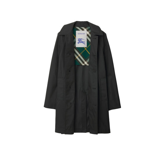 미드 렝스 개버딘 카 코트 오닉스