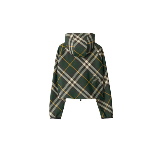 크롭 체크 라이트 재킷 아이비