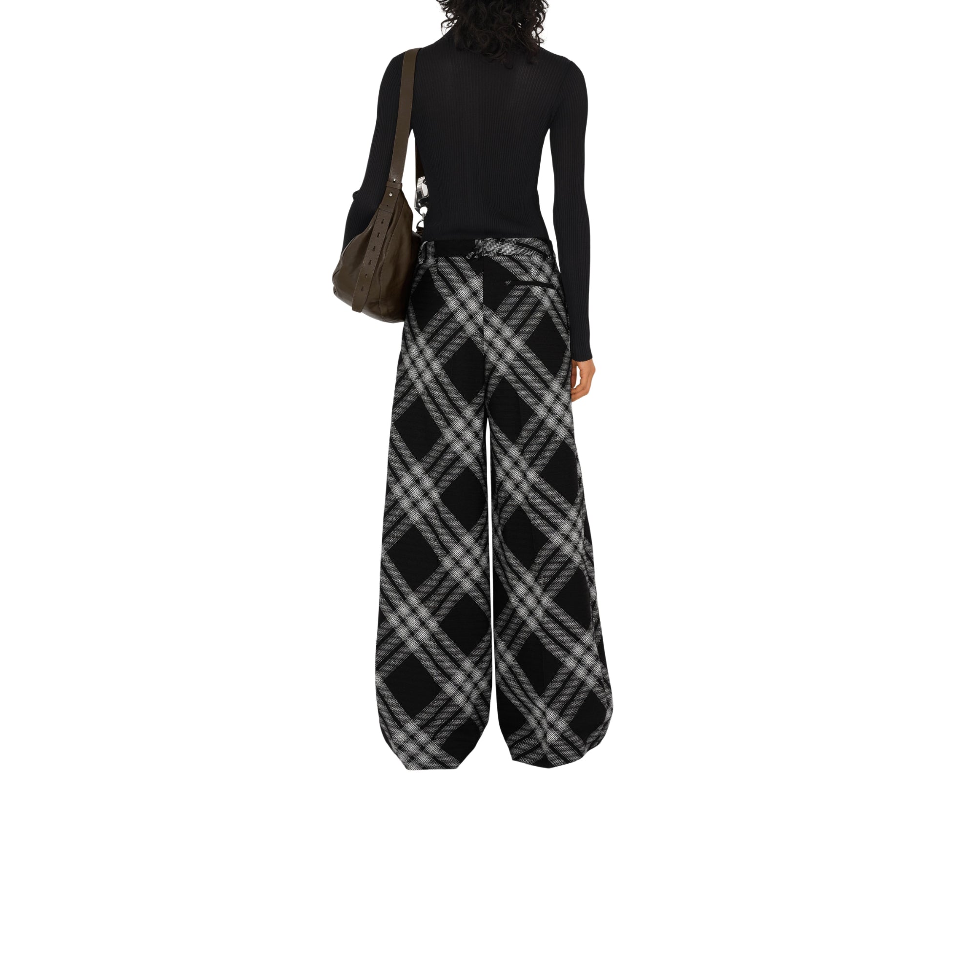 리브 니트 셔츠 블랙