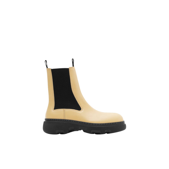 레더 크리퍼 첼시 부츠 커스터드