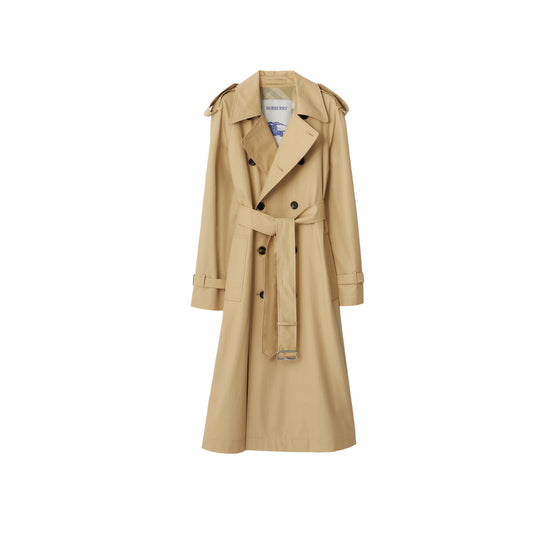 롱 개버딘 트렌치코트 플랙스