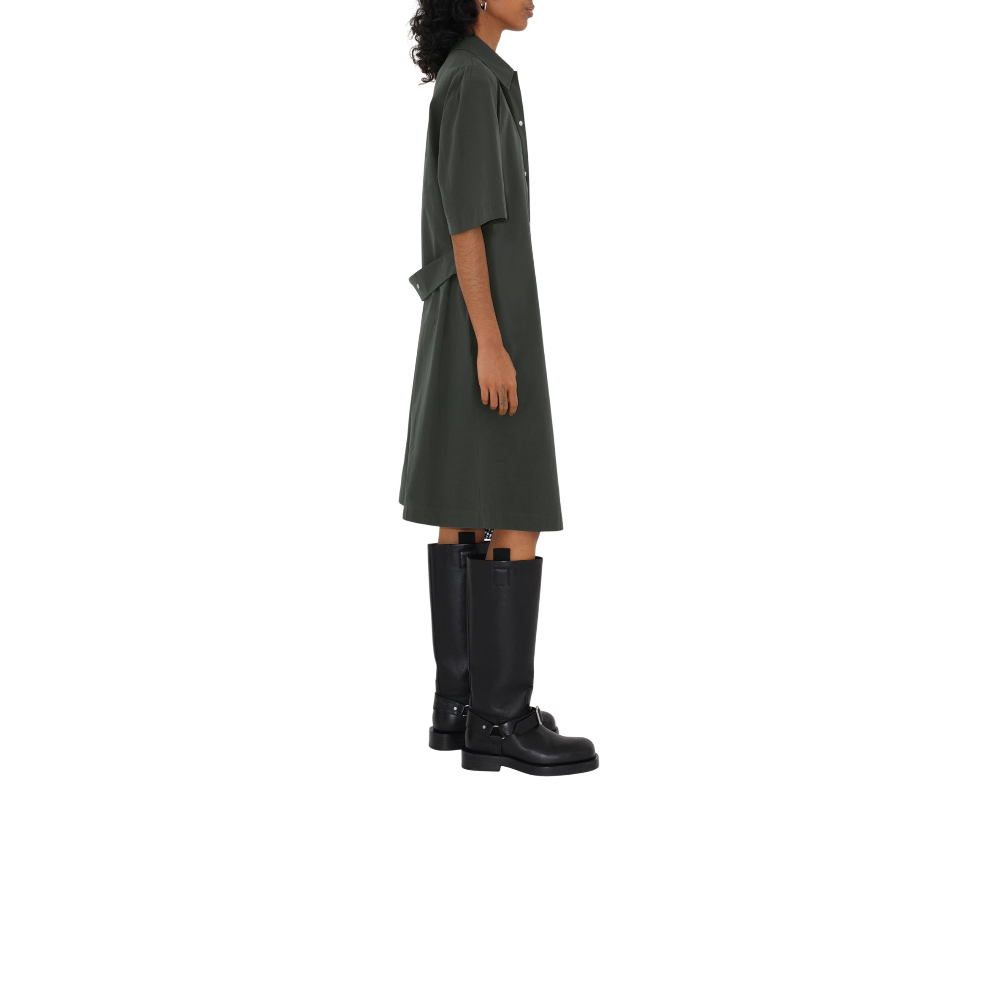 코튼 블렌드 셔츠 드레스 오닉스