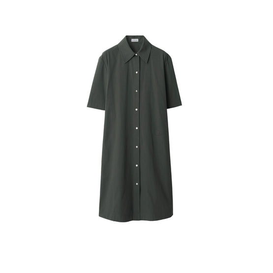 코튼 블렌드 셔츠 드레스 오닉스
