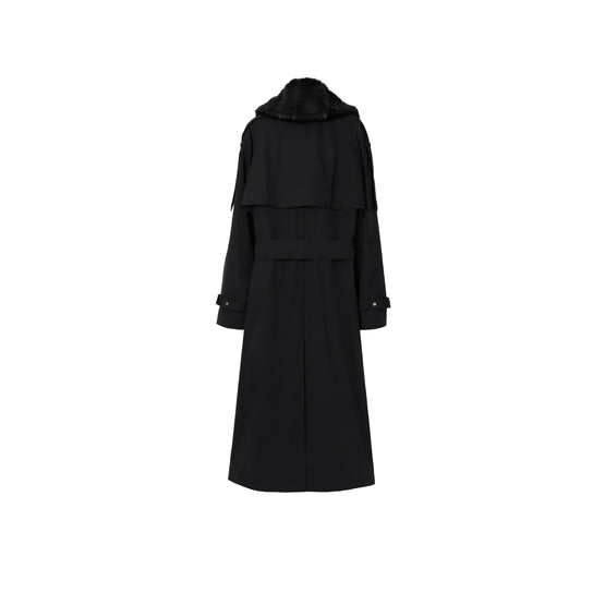 롱 코튼 블렌드 케닝턴 트렌치코트 블랙