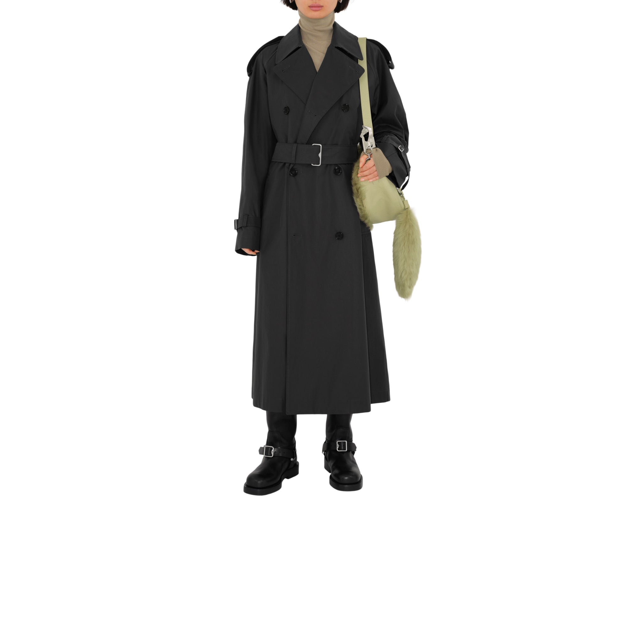 롱 개버딘 트렌치코트 오닉스