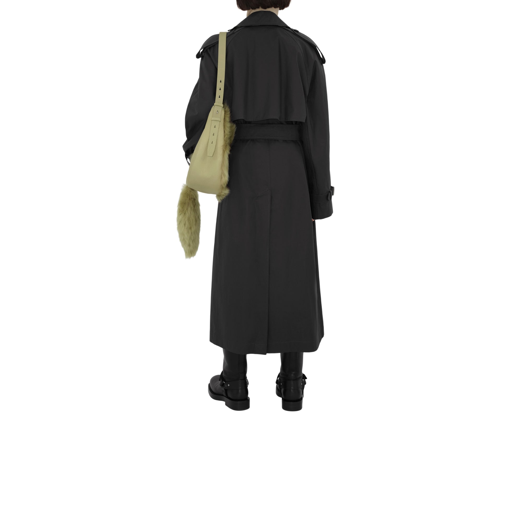 롱 개버딘 트렌치코트 오닉스