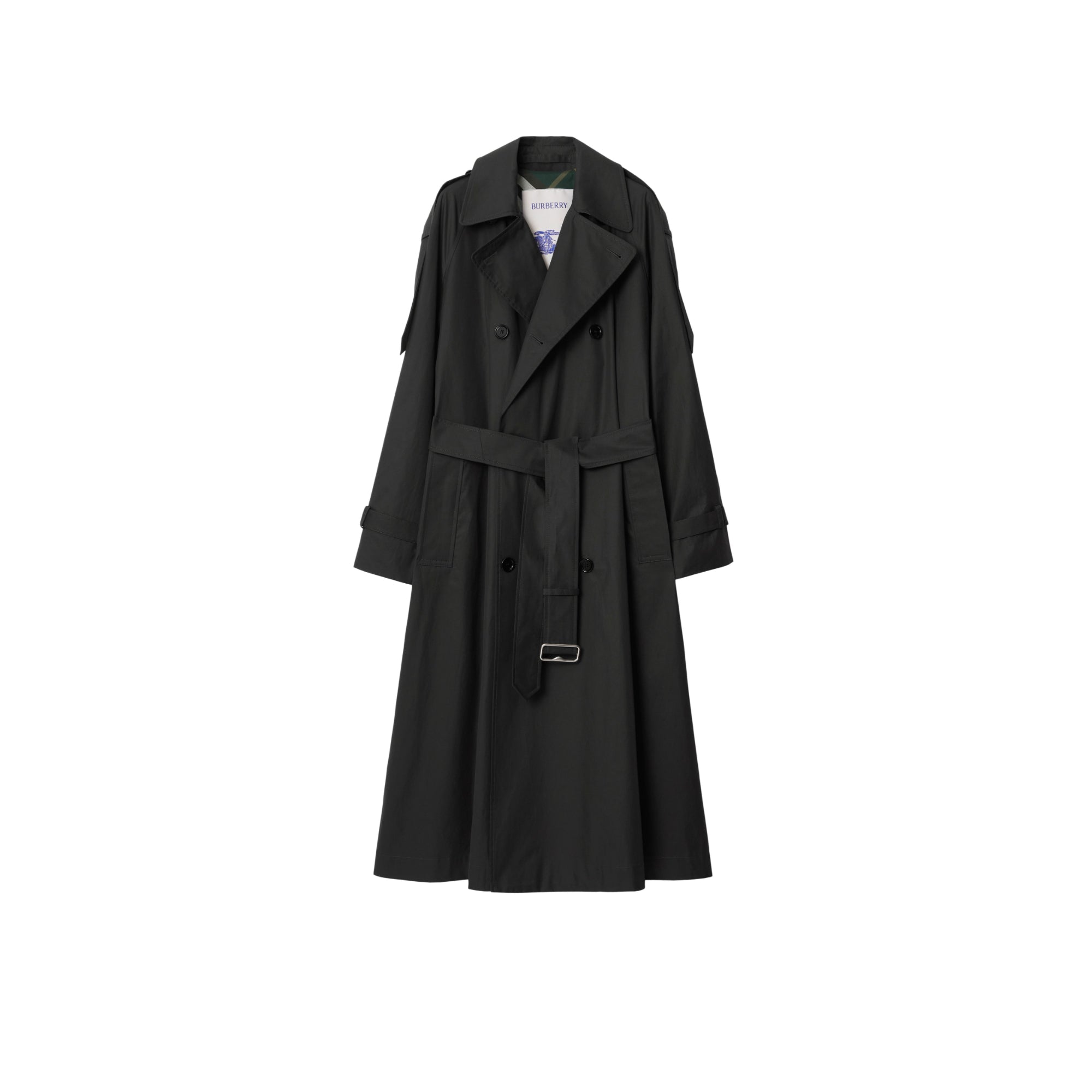 롱 개버딘 트렌치코트 오닉스